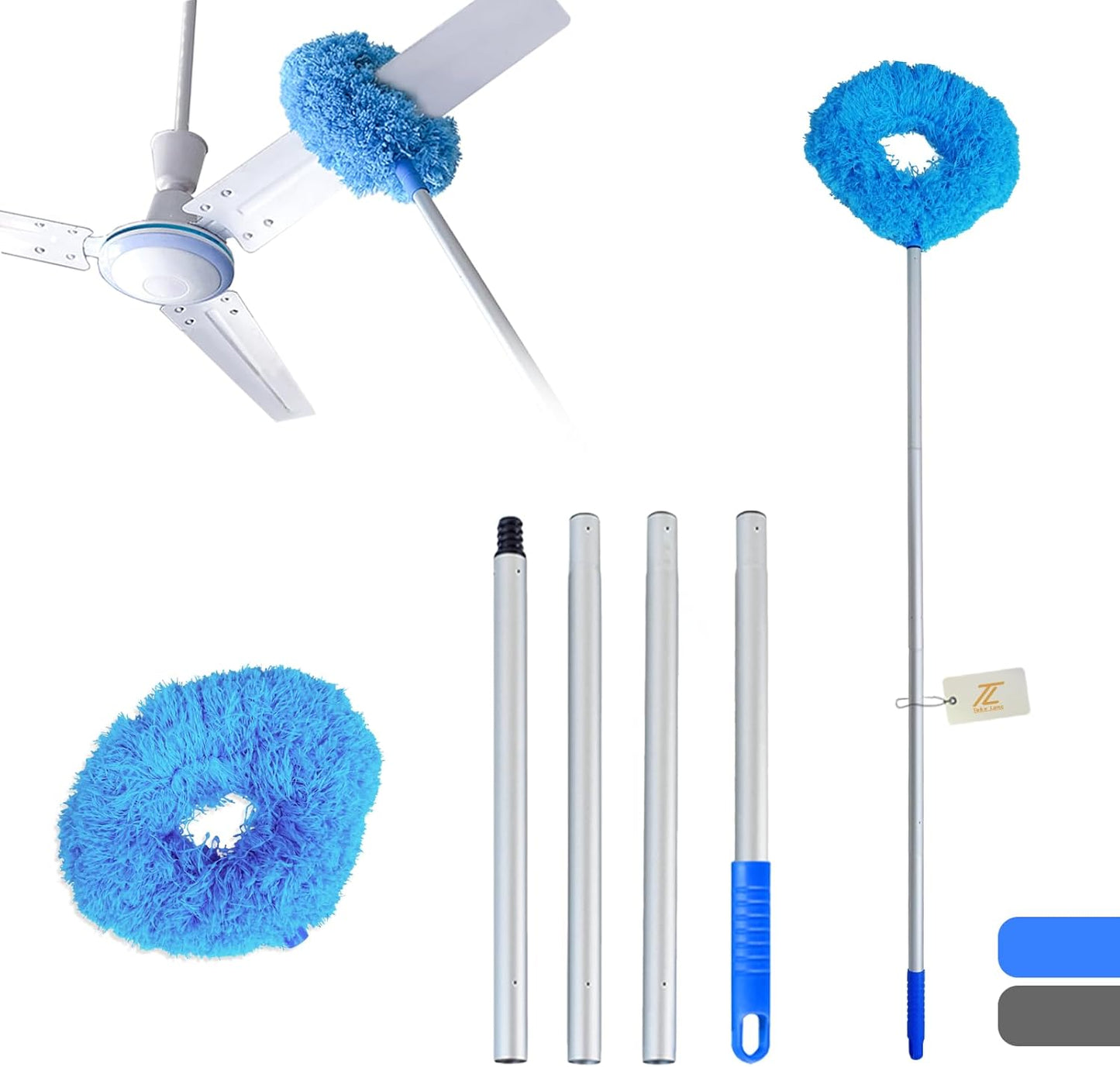 Limpiador para ventilador de techo con mango largo extensible