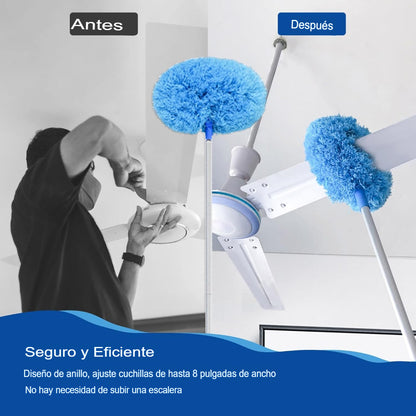 Limpiador para ventilador de techo con mango largo extensible