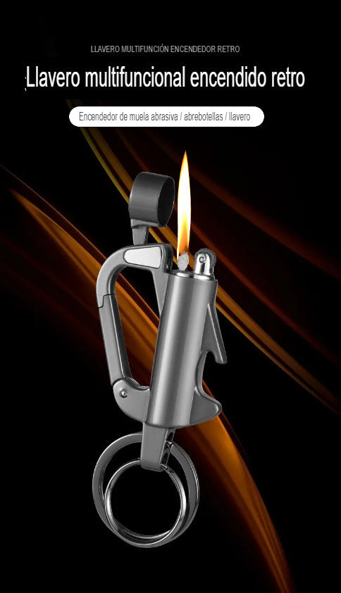 llavero de titaneo pedernal abridor de cervezas