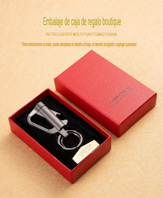 llavero de titaneo pedernal abridor de cervezas