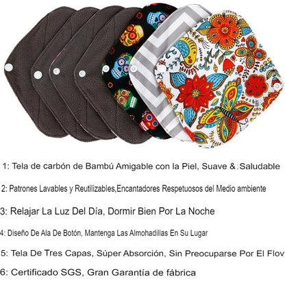 3 Almohadillas reutilizables + Bolsa gratis